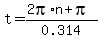 t=%282pi%2An%2Bpi%29%2F0.314