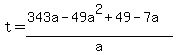 t=%28343a-49a%5E2%2B49-7a%29%2Fa