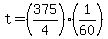 t=%28375%2F4%29%281%2F60%29