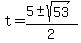 t=%285%2B-+sqrt%2853%29%29%2F2