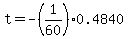 t=-%281%2F60%290.4840