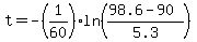 t=-%281%2F60%29ln%28%2898.6-90%29%2F5.3%29
