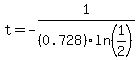 t=-1%2F%280.728%29ln%281%2F2%29