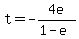 t=-4e%2F%281-e%29
