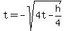 t=-sqrt%284t-h%2F4%29