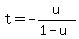 t=-u%2F%281-u%29