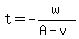 t=-w%2F%28A-v%29
