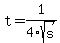t=1%2F4sqrt%28s%29