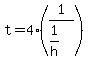 t=4%281%2F%281%2Fh%29%29