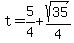 t=5%2F4%2Bsqrt%2835%29%2F4