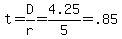 t=D%2Fr=4.25%2F5=.85+