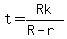 t=Rk%2F%28R-r%29