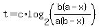 t=c%2Alog%282%2C%28b%28a-x%29%2F%28a%28b-x%29%29%29%29