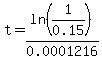 t=ln%281%2F0.15%29%2F0.0001216
