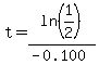 t=ln%281%2F2%29%2F%28-0.100%29