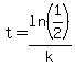 t=ln%281%2F2%29%2Fk