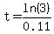 t=ln%283%29%2F0.11