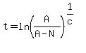 t=ln%28A%2F%28A-N%29%29%5E%281%2Fc%29%29