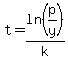 t=ln%28p%2Fy%29%2Fk