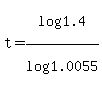t=log%281.4%29%2Flog%281.0055%29