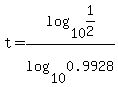 t=log%2810%2C1%2F2%29%2Flog%2810%2C0.9928%29