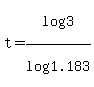 t=log%283%29%2Flog%281.183%29