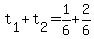 t%5B1%5D+%2B+t%5B2%5D+=+1%2F6+%2B+2%2F6