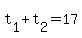 t%5B1%5D+%2B+t%5B2%5D+=+17