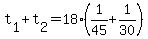 t%5B1%5D+%2B+t%5B2%5D+=+18%2A%281%2F45+%2B+1%2F30%29
