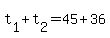 t%5B1%5D+%2B+t%5B2%5D+=+45+%2B+36