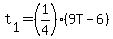 t%5B1%5D+=+%281%2F4%29%2A%289T+-+6%29