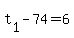 t%5B1%5D-+74=6