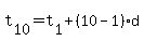 t%5B10%5D+=+t%5B1%5D+%2B+%2810+-+1%29d