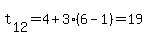 t%5B12%5D=4%2B3%286-1%29=19