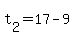 t%5B2%5D+=+17+-+9