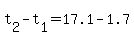 t%5B2%5D+-+t%5B1%5D+=+17.1+-+1.7