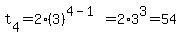 t%5B4%5D=+2%283%29+%5E%284-1%29=2%2A3%5E3=54