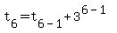 t%5B6%5D+=+t%5B6+-+1%5D+%2B+3%5E%286+-+1%29