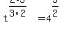 t%5E%282%2F3+%2A3%2F2%29=+4%5E%283%2F2%29