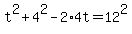 t%5E2%2B4%5E2-2%2A4t=12%5E2