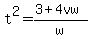 t%5E2=%283%2B4vw%29%2Fw