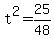 t%5E2+=+25%2F48