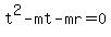 t%5E2-mt-mr+=+0