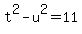 t%5E2-u%5E2=11