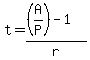 t+=+%28%28A%2FP%29-1%29%2Fr