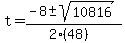 t+=+%28-8+%2B-+sqrt%28+10816+%29%29%2F%282%2848%29%29