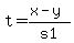 t+=+%28x-y%29%2Fs1