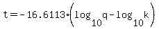 t+=+-16.6113%2A%28log%2810%2Cq%29-log%2810%2Ck%29%29