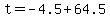 t+=+-4.5+%2B+64.5