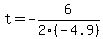t+=+-6%2F2%28-4.9%29